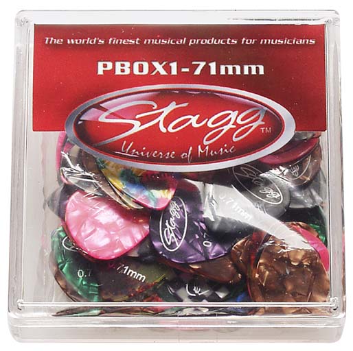 --- DISCONTINUE ---Stagg PBOX1-71 - Boite de 100 mediators celluoides 0.71 mm
