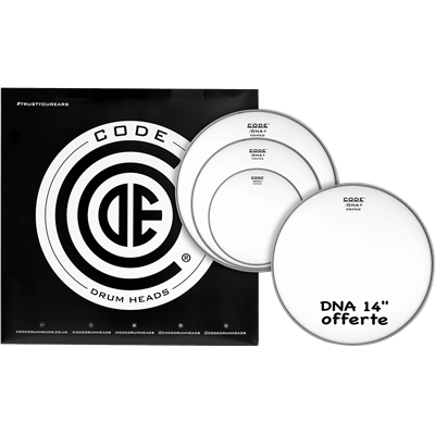 Code Drumheads Pack de Peaux dna coated fusion  cc 14 dna coated