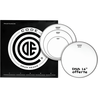 Code Drumheads Pack de Peaux generator coated fusion cc 14 dna coated