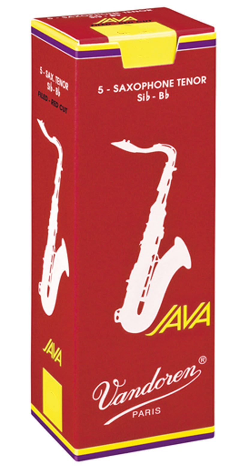 Vandoren SR272R - Java Filed Red Cut force 2 - anches saxophone ténor - boite de 5