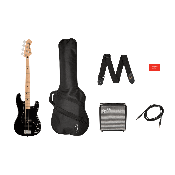 Affinity Series Precision Bass PJ Pack, Maple Fingerboard, Black, Gig Bag, Rumble 15 - 230V EU