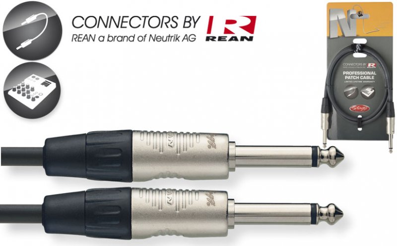 --- DISCONTINUE ---Stagg NPC090R - 6 Câbles Patch Rean Jack / Jack - 90CM