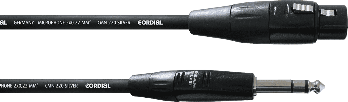 --- DISCONTINUE ---Cordial CIM6FV - câble audio rean xlr femelle/jack stéréo 6m noir