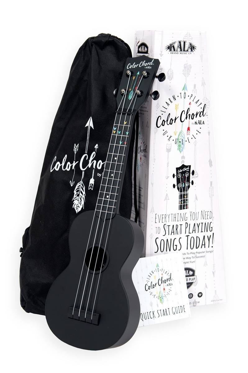 Kala UKULELE SOPRANO KALA LEARN TO PLAY NOIR AVEC POSITION ACCORD