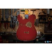 Fender Custom Shop S20 Telecaster Heavy Relic Aged Fiesta Red over 3 Colors Sunburst - Guitare Electrique