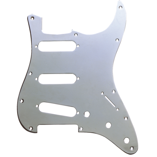 Pickguard, Stratocaster S/S/S, 11-Hole Mount, Chrome-Plated, 1-Ply