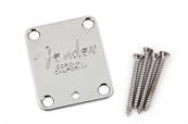 4-Bolt American Series Guitar Neck Plate with Fender Corona Stamp (Chrome)