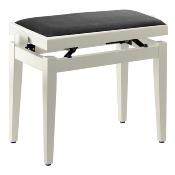 Banquette piano Stagg PB05 Blanc Mat avec pelote en velours noir