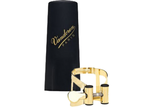 Vandoren M/O Finition Or LC590DP - ligature avec couvre-bec pour bec V16 de saxophone baryton