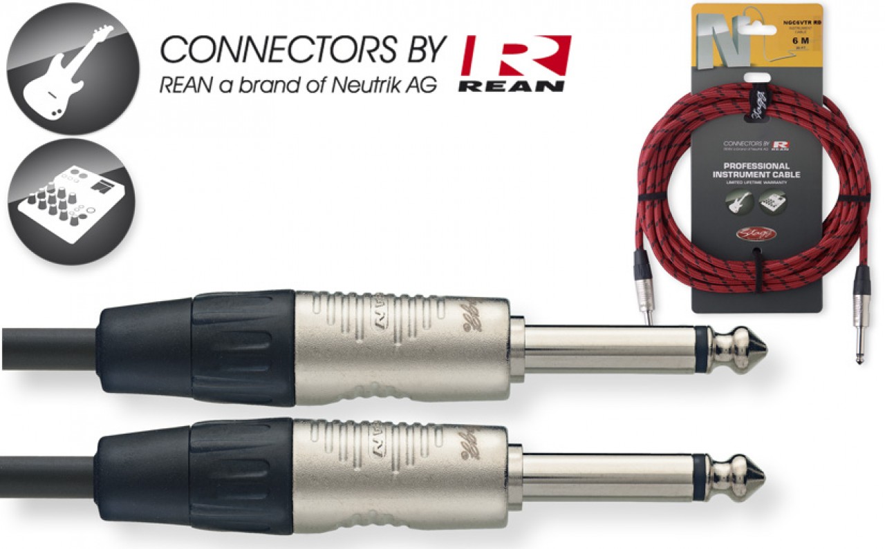 Stagg NGC6VTR RD > Cable Jack/Jack Vintage Tweed Rouge > 6 metres