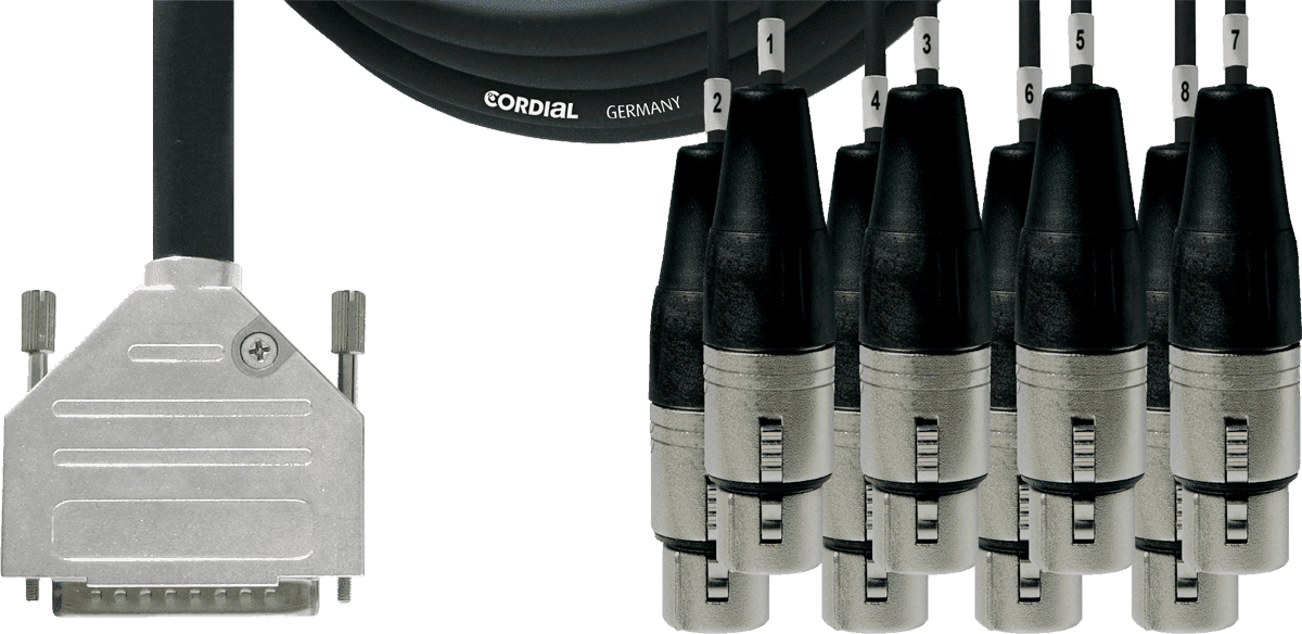 --- DISCONTINUE ---Cordial CCFD1.5DFT - câble int num. d-sub/8x xrl femelle 1,5m