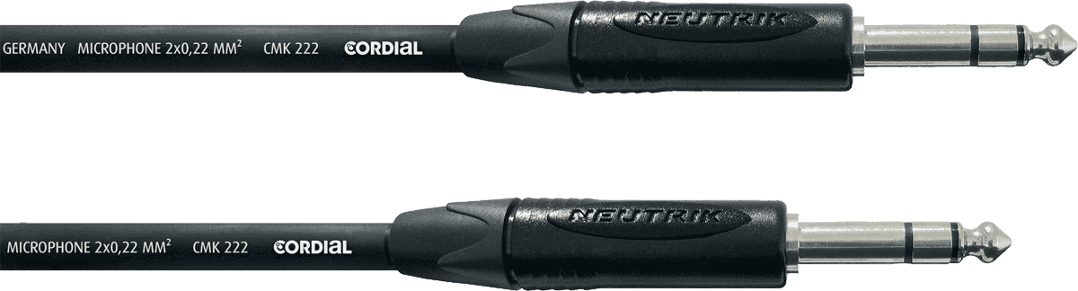 Cordial CPM2.5VV - câble audio sym neutrik jack m/m stéréo - 2,5 m