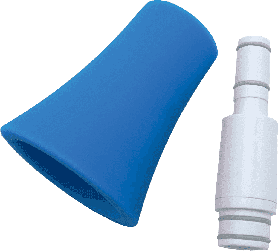 --- DISCONTINUE ---Nuvo jSAX - Bocal et Pavillon en plastique Blanc et bleu pour saxophone Nuvo jSAX