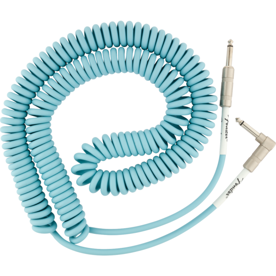 Original Series Coil Cable, Straight-Angle, 30', Daphne Blue