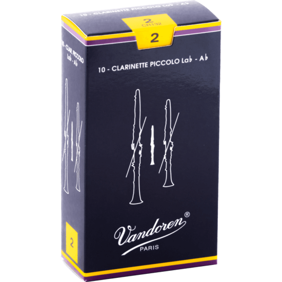 Vandoren CR132 - Traditionnelles force 2 - anches clarinette Piccolo Lab - boite de 10