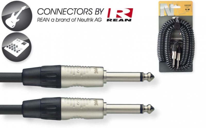 --- DISCONTINUE ---Stagg NGCC6R > Câble instrument Jack / Jack REAN > 6 mètres 6 mm
