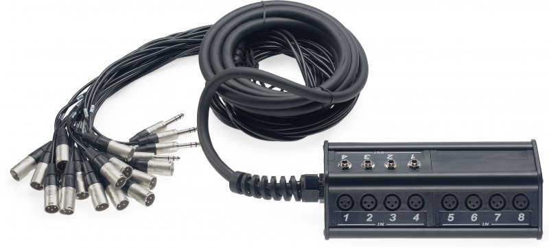 Stagg NSB-05/16X4PR - Boitier multicâbles 16 XLR Mal / 4 Jack Mal - 5M
