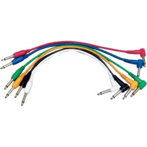 --- DISCONTINUE ---Yellow Cable P060CD-6 - Cable Audio Cordons Jack Mono Mâle Coudé/Jack Mono Mâle 60cm Par 6