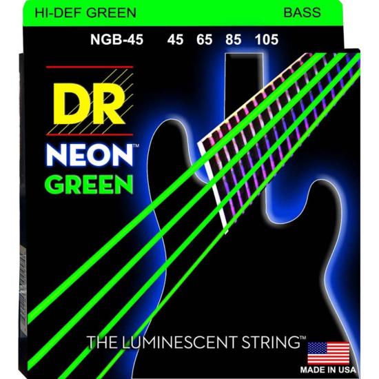 Cordes basse électrique DR Hi-Def green 45-105