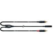 Cordial CFY0.3YCC - câble bretelle rean 3,5mm femelle/2x rca - 0,3 m