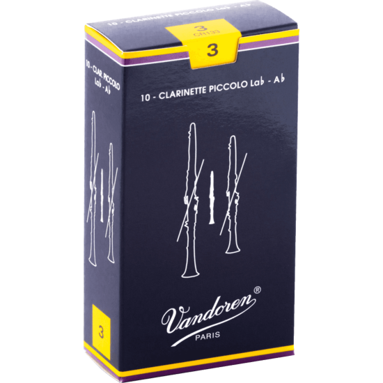 Vandoren CR133 - Traditionnelles force 3 - anches clarinette Piccolo Lab - boite de 10