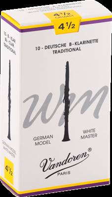 Vandoren CR1645T - White Master Traditional force 4,5 - anches clarinette Sib Allemande - boite de 10
