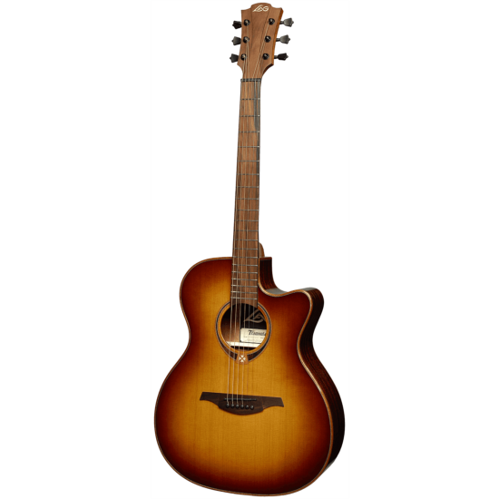 guitare electro-acoustique lag auditorium cutaway electro brown shadow