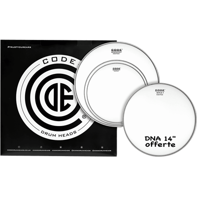 Code Drumheads Pack de Peaux generator coatedstandard  cc 14 dna coated
