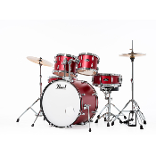 batterie acoustique pearl roadshow 5f rock 22 + pack sabian solar 2 cymbales matte red