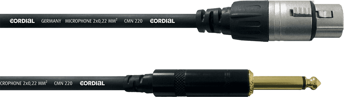 Cordial CCM5FP - câble mic rean xlr f./jack m. mono 5 m