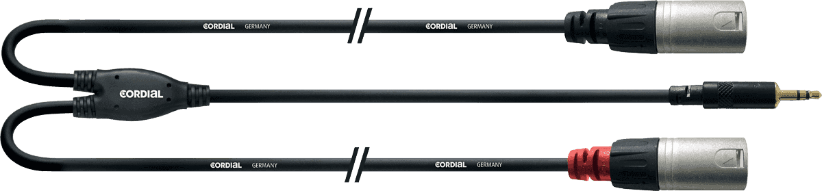 Cordial CFY1.5WMM-LONG - câble bretelle 3,5mm st./2x xlr m. longs 1,5m