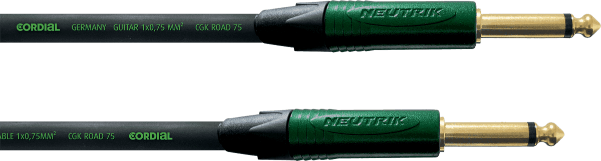 --- DISCONTINUE ---Cordial CRI9PP - câble instru neutrik 6,35/ 6,35 mm dorés droits 9m
