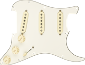 Pre-Wired Strat Pickguard, Custom Shop Fat 50's SSS, Parchment 11 Hole PG