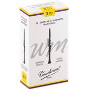 Vandoren CR1635T - White Master Traditional force 3,5 - anches clarinette Sib Allemande - boite de 10