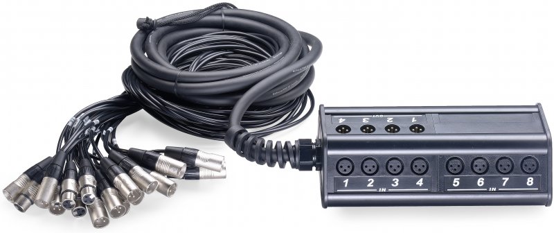 Stagg NSB-05/16X4XR - Boitier multicâbles 16 XLR Mal / 4 XLR Fem - 5M