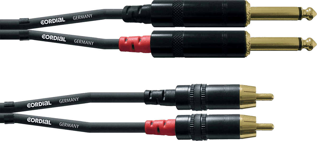 Cordial CFU1.5PC - câble audio asym.rean 2x jacks mono m/2x rca 1,5m