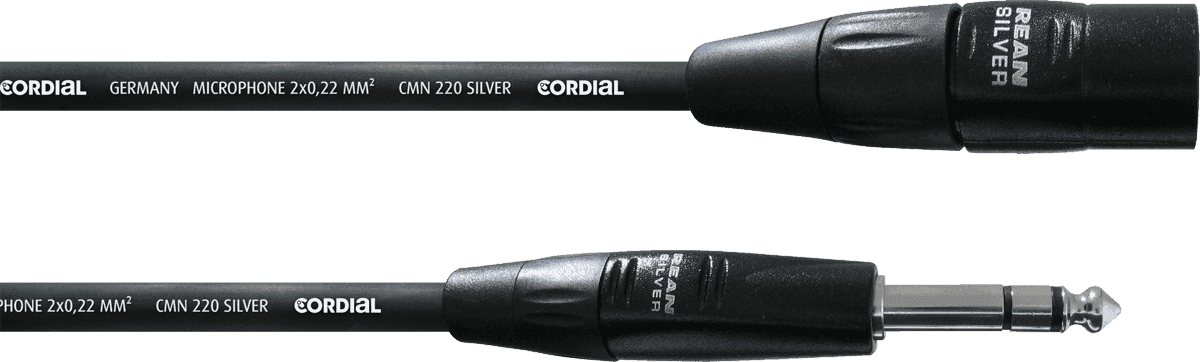 Cordial CIM6MV - câble audio rean xlr mâle/jack stéréo 6m noir