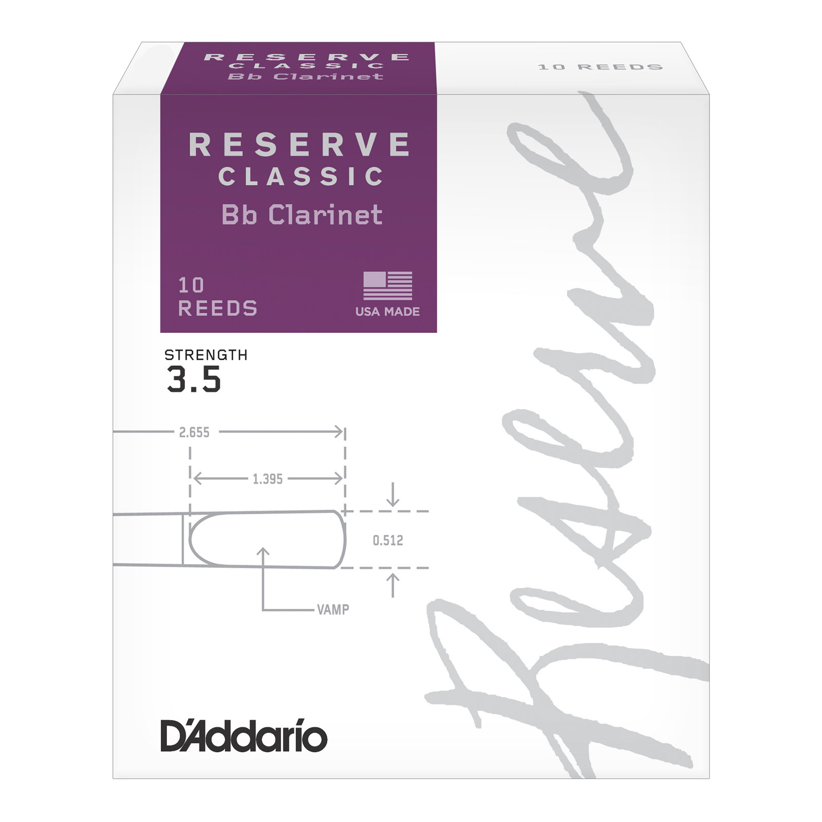 D'Addario reserve classic force 3.5 - boite de 10 anches clarinette Sib