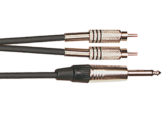 Yellow Cable K02-3 - Cable Audio Mixte 2 RCA Mâle/Jack Mono Mâle 3m