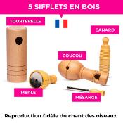 Fuzeau 659 - Coffret de 5 appeaux soufflés - Oiseaux de nos campagnes