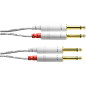 Cordial CFU3PP-SNOW - câble audio double 2x 2 jacks mono blanc 3m