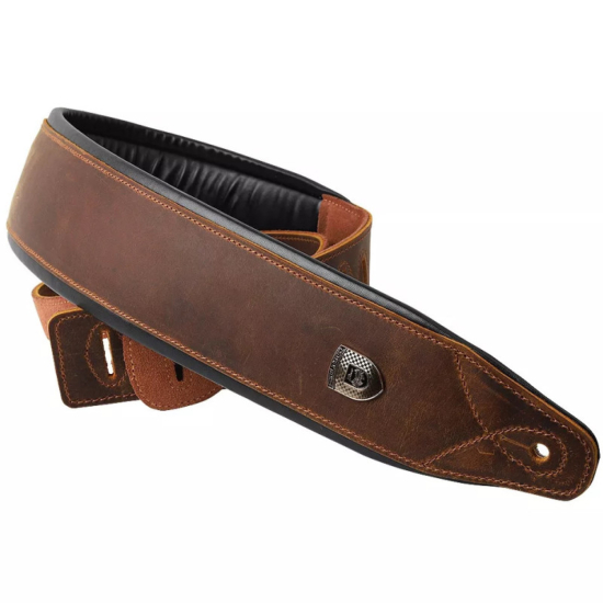 Soldier sangle cuir matelassé maron