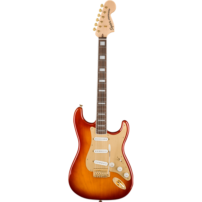 Guitare électrique Squier 40th anniversary gold edition sienna sunburst