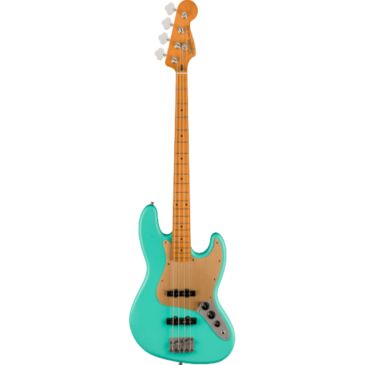 40th Anniversary Jazz Bass, Vintage Edition, Maple Fingerboard, Gold Anodized Pickguard, Satin Sea Foam Green