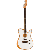 Fender Acoustasonic Player Arctic White Touche Palissandre - Guitare électrique - électro-acoustique avec Gig Bag Fender