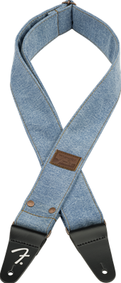 Fender x Wrangler Riveted Denim Strap, Light Indigo