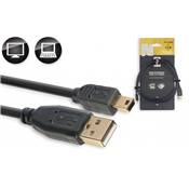 Stagg NCC1,5UAUNB - Câble Ordinateur Mini-USB B / USB A - 1,5M