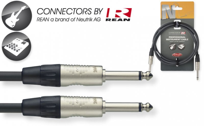 Stagg NGC1,5R > Câble instrument Jack / Jack Rean > 1,5 mètres 6 mm