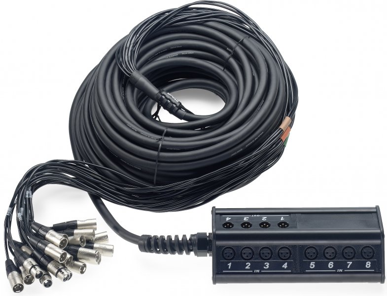 Stagg NSB-30/16X4XR - Boitier multicâches 16 XLR Mal / 4 XLR Fem - 30M
