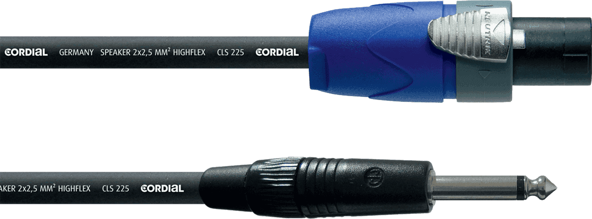 Cordial CPL5LP25 - câble hp neutrik 2pts cls225 speakon/j. mono 5m